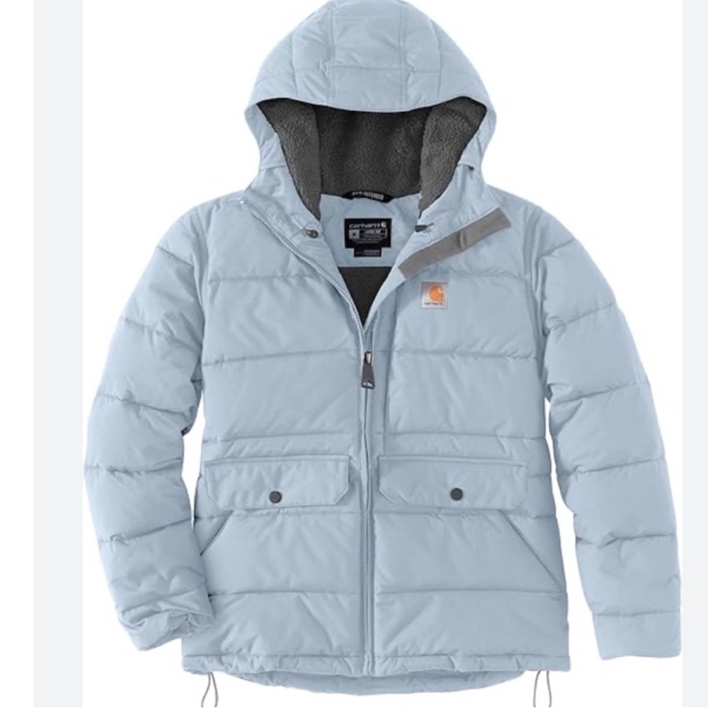 Carhartt Women's Montana Relaxed Fit Insulated Jacket Light Blue/Gray Puffer - Picture 5 of 11